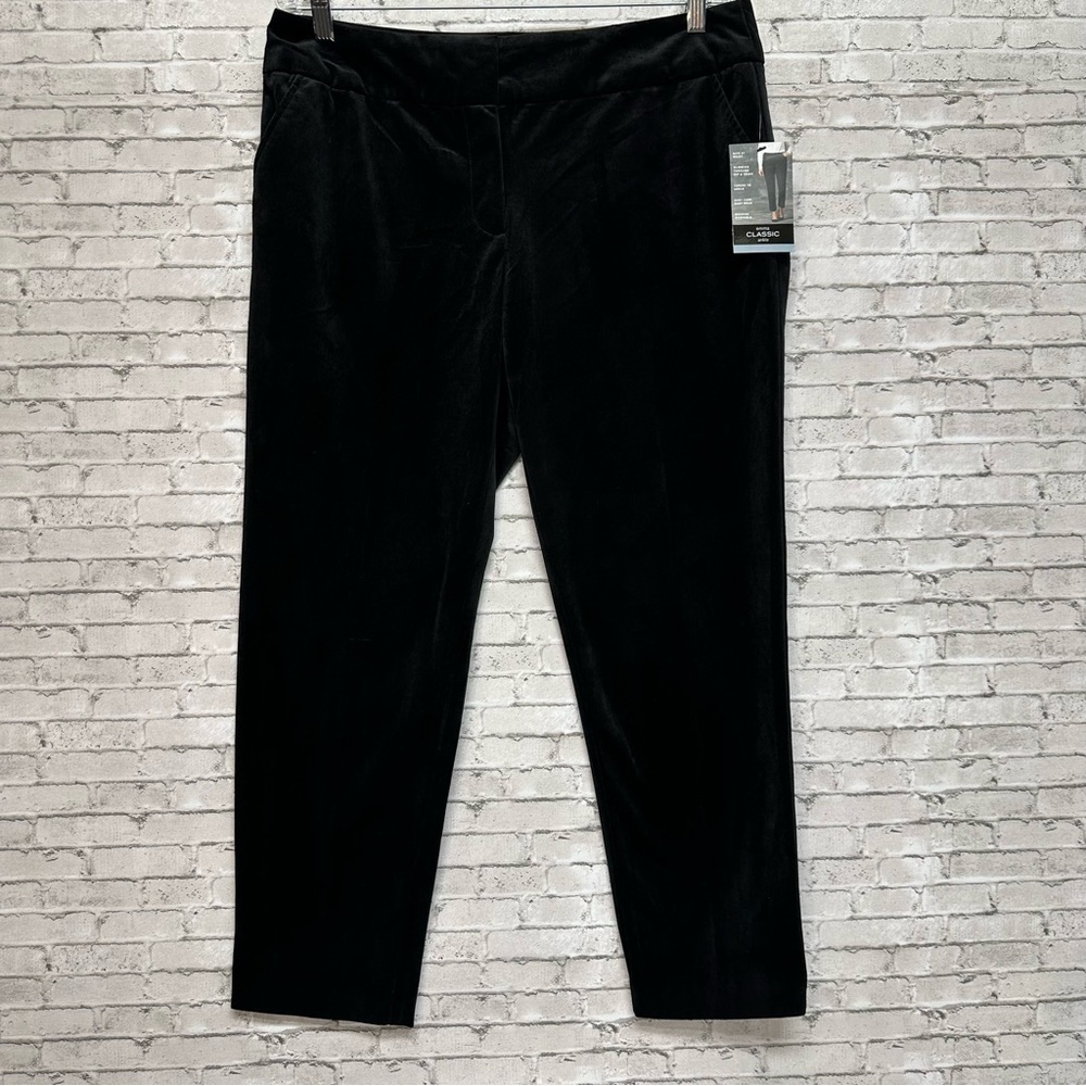 Liz Claiborne Career Emma Classic Ankle Black Pants Size 12 Slim Leg NEW NWT